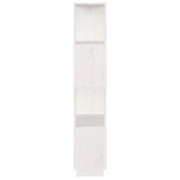 Berkfield Book Cabinet/room Divider White 51X25X132 Cm Solid Wood Pine - thumbnail 6
