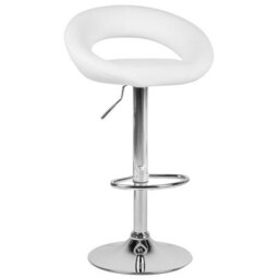 Beliani Set Of 2 Bar Chairs Peoria Faux Leather Swivel White - thumbnail 4