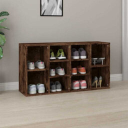 Berkfield Modern Shoe Bench Smoked Oak 103X30X54.5 Cm Engineered Wood - thumbnail 2