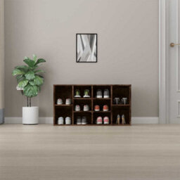 Berkfield Modern Shoe Bench Smoked Oak 103X30X54.5 Cm Engineered Wood - thumbnail 3