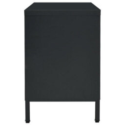 Berkfield Tv Cabinet Black 105X35X52 Cm Steel And Glass - thumbnail 4