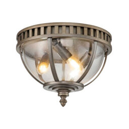Luminosa Lighting Elstead Kichler Halleron Outdoor Decorative Flush Burnished Bronze, Ip44