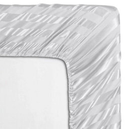 Ameha Stripe Fitted Sheet 40 Cm Deep Pocket- Hypoallergenic Easy Care White Bed Sheets Uk Double Bedsheet(137X190Cm) - thumbnail 5
