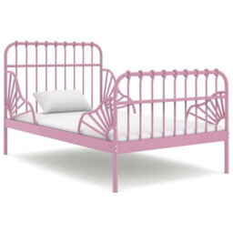 Berkfield Extendable Bed Frame Pink Metal 80X130/200 Cm - thumbnail 1