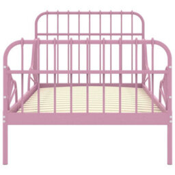 Berkfield Extendable Bed Frame Pink Metal 80X130/200 Cm - thumbnail 4