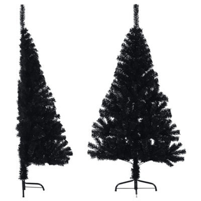 Vidaxl Artificial Half Christmas Tree With Stand Black 150 Cm Pvc - image 1