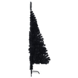 Vidaxl Artificial Half Christmas Tree With Stand Black 150 Cm Pvc - thumbnail 4