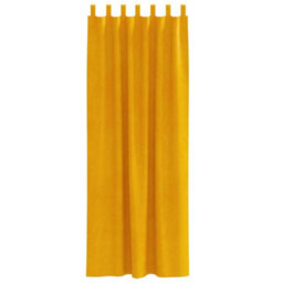 Berkfield Blackout Curtains With Hanging Loops 2 Pcs Mustard Yellow Velvet - thumbnail 3