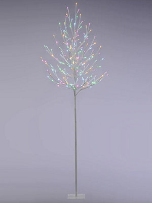 Festive Indoor Or Outdoor Christmas Aurora Multi Coloured Led Twig Tree - 180Cm