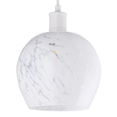 Happy Homewares Contemporary Designer Opal White Snowflake Glass Pendant Ceiling Lighting Shade - image 1