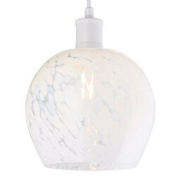 Happy Homewares Contemporary Designer Opal White Snowflake Glass Pendant Ceiling Lighting Shade - thumbnail 2