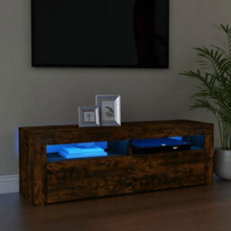 Vidaxl Tv Cabinet With Led Lights Smoked Oak 120X35X40 Cm - thumbnail 2