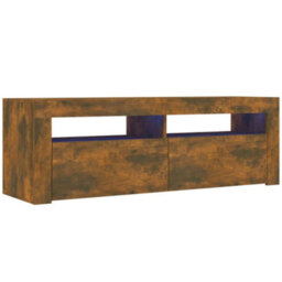 Vidaxl Tv Cabinet With Led Lights Smoked Oak 120X35X40 Cm - thumbnail 1