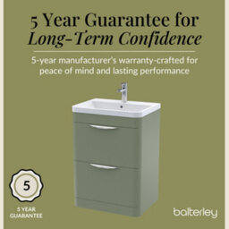 Balterley Aldershawe Contemporary Floor Standing 2 Drawer Bathroom Vanity Unit & Ceramic Basin, Satin Green, 610mm - thumbnail 4