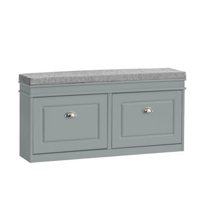 Sobuy Shoe Cabinet With 2 Flip-Doors 40.9X9.5X20 Inch Load Capacity 150 Kg Fsr64-Hg - Gray - image 1