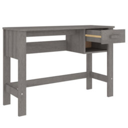 Berkfield Sturdy Desk Light Grey 110X40X75 Cm Solid Wood Pine - thumbnail 7