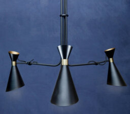 Orsina 3 Shade Black & Gold Pendant Light With Bent Arms, Ceiling Lamp With Adjustable Rods, Two-Tone Metal Pendant - thumbnail 6