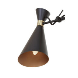 Orsina 3 Shade Black & Gold Pendant Light With Bent Arms, Ceiling Lamp With Adjustable Rods, Two-Tone Metal Pendant - thumbnail 5