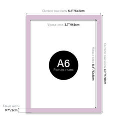 A6 Lilac Picture Frame Fits A6 (10.5 X 14.8Cm - 4.1 X 5.8In) Poster, Photo, Artwork, Or Print. - thumbnail 2