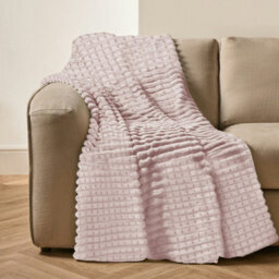 Velosso Elegant Waffle Style Ribbed Thermal Plush Throw - Cosy Winter Embossed Fur Blanket For Sofa, Bed - 127Cm X 152Cm - Olive - thumbnail 2