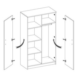 Arte Smyk Ii 06 White Front Grey Carcass Hinged Wardrobe 800mm H1930mm D500mm With Vibrant Lime Green Handles - thumbnail 2