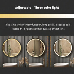 Luvodi 800mm Large Round Led Bathroom Mirror Light Dimmable Anti-Fog Makeup Mirror, Wall Switch Or Plug-In - thumbnail 4