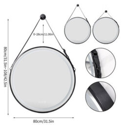 Luvodi 800mm Large Round Led Bathroom Mirror Light Dimmable Anti-Fog Makeup Mirror, Wall Switch Or Plug-In - thumbnail 2