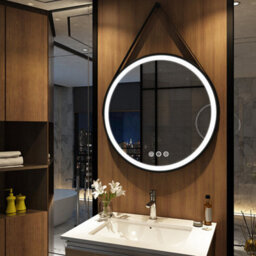 Luvodi 800mm Large Round Led Bathroom Mirror Light Dimmable Anti-Fog Makeup Mirror, Wall Switch Or Plug-In - thumbnail 1