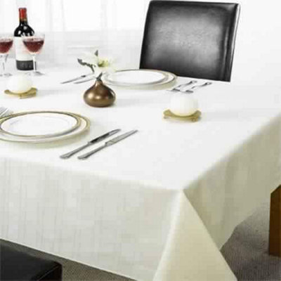 "Emma Barclay Table Cloth Damask Rose 70 X 108"" Cream"