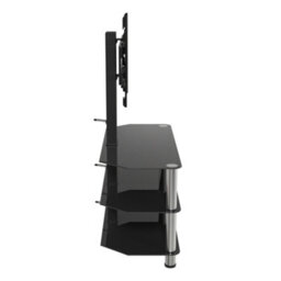 "Avf Black Glass 90Cm Tv Stand With Tv Mounting Column, For Tvs 32-60"" - Black/chrome" - thumbnail 7