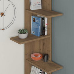Decortie Saso Modern Corner Bookcase Shelving Unit Display Unit Dark Oak Effect Medium 141(H)Cm - thumbnail 4
