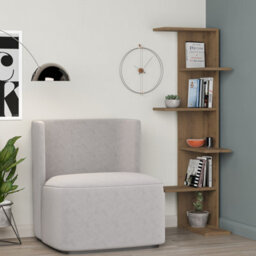 Decortie Saso Modern Corner Bookcase Shelving Unit Display Unit Dark Oak Effect Medium 141(H)Cm - thumbnail 5