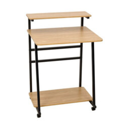 3 Tier Rolling Computer Desk Metal Frame Laptop Table Home Office Workstation - thumbnail 6