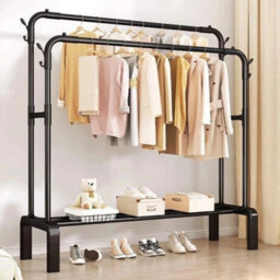 Heavy Duty Double Clothes Rail Hanging Rack Garment Didescription Large Capacity Storage: Length 110X44 Widthx150 Height  18mm/16M - thumbnail 6