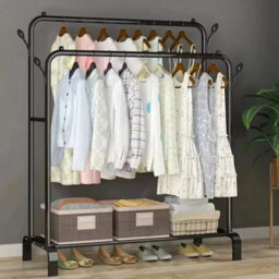 Heavy Duty Double Clothes Rail Hanging Rack Garment Didescription Large Capacity Storage: Length 110X44 Widthx150 Height  18mm/16M - thumbnail 4