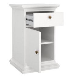 Furniture To Go Paris Nightstand 1 Door + 1 Drawer In White - thumbnail 5