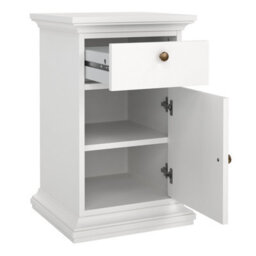 Furniture To Go Paris Nightstand 1 Door + 1 Drawer In White - thumbnail 6