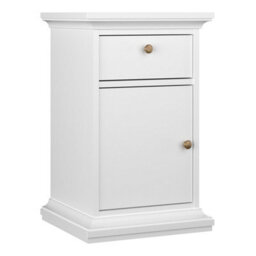 Furniture To Go Paris Nightstand 1 Door + 1 Drawer In White - thumbnail 1