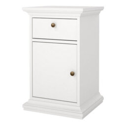Furniture To Go Paris Nightstand 1 Door + 1 Drawer In White - thumbnail 3