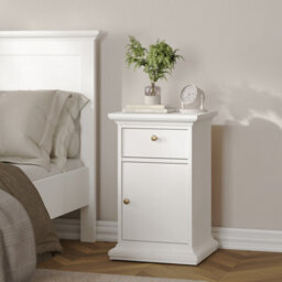 Furniture To Go Paris Nightstand 1 Door + 1 Drawer In White - thumbnail 9