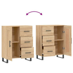 Berkfield Modern Sideboard Sonoma Oak 69.5X34X90 Cm Engineered Wood - thumbnail 9