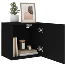 Berkfield Tv Wall Cabinets 2 Pcs Black 40.5X30X40 Cm Engineered Wood - thumbnail 5