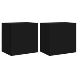 Berkfield Tv Wall Cabinets 2 Pcs Black 40.5X30X40 Cm Engineered Wood - thumbnail 2