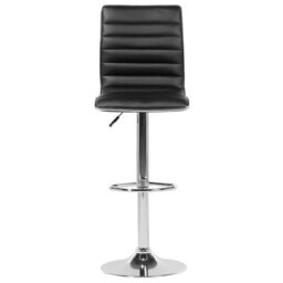 Beliani Set Of 2 Bar Chairs Lucerne Faux Leather Swivel Black - thumbnail 5