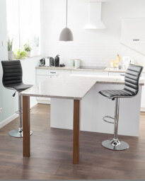 Beliani Set Of 2 Bar Chairs Lucerne Faux Leather Swivel Black - thumbnail 2