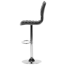 Beliani Set Of 2 Bar Chairs Lucerne Faux Leather Swivel Black - thumbnail 7