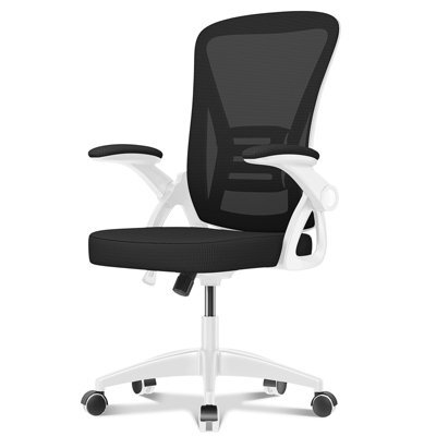 Onemill Swivel Computer Chair Home Office Chair With Flip Up Armrests,breathable Mesh(Black-White) - image 1