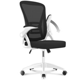 Onemill Swivel Computer Chair Home Office Chair With Flip Up Armrests,breathable Mesh(Black-White) - thumbnail 2