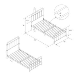 Dorel Home Wallace Metal Bed Bronze Look, Single - thumbnail 5