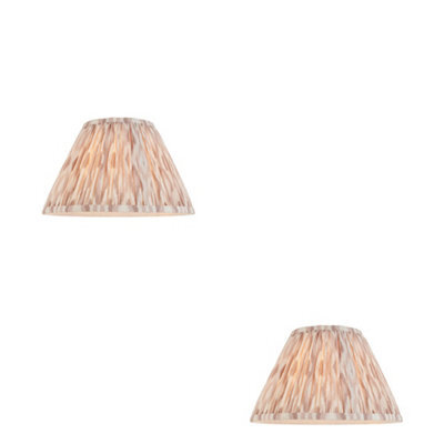 Loops Set Of 2 Handcrafted 30Cm Tapered Cylinder Lamp Shades With Elegant Neutral Fabric Design - image 1